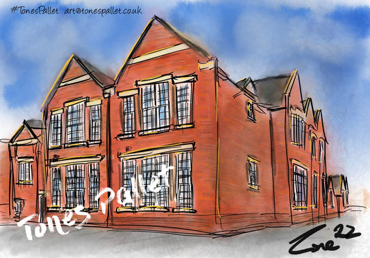 South School - Ashington - A4 Mounted Print