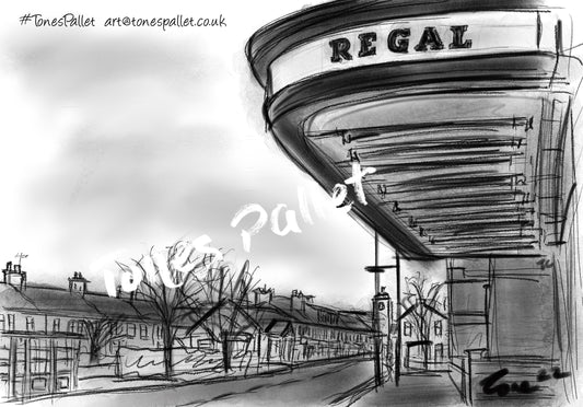 The Regal Cinema - Ashington - A4 Mounted Print