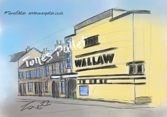 Wallaw Cinema - Newbiggin by the sea - c1950 - A4 Mounted Print